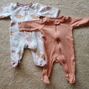 2 for $10 Carter's zip up sleep and play footed onesies